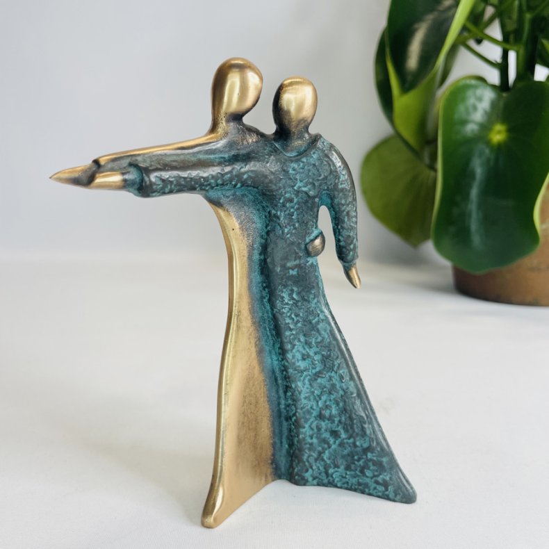 Dansende par - skulptur i gte bronze