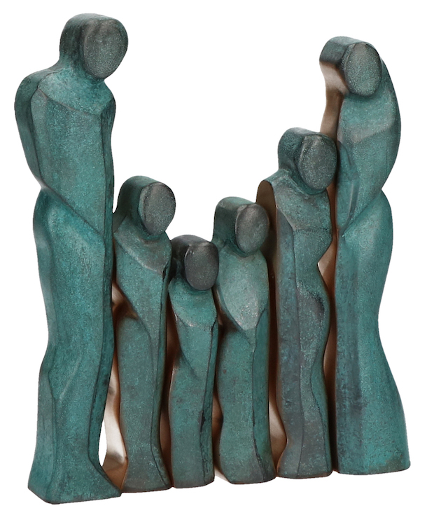 Se Familien - skulptur i ægte bronze hos SkulpturFigur.dk