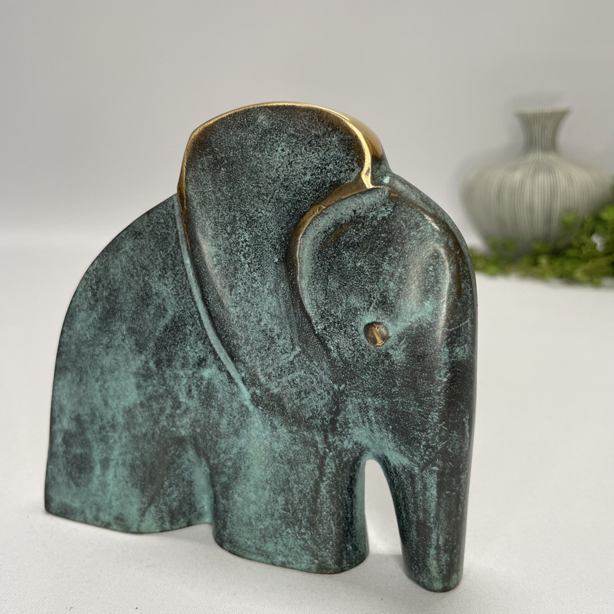 Billede af Elefant - skulptur i ægte bronze