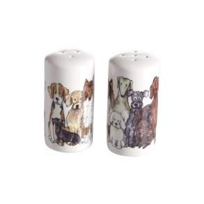 Salt/Pepper set Dog, H.8cm