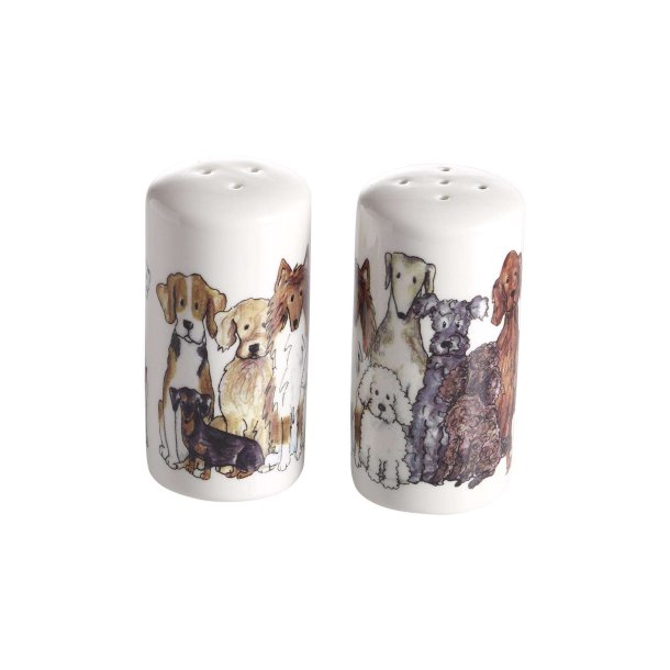 Salt/Pepper set Dog, H.8cm