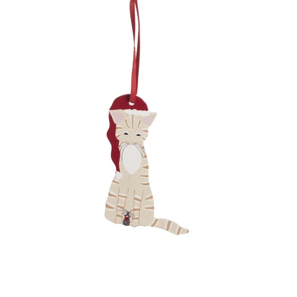 Woodornament Cat orange, H.8cm