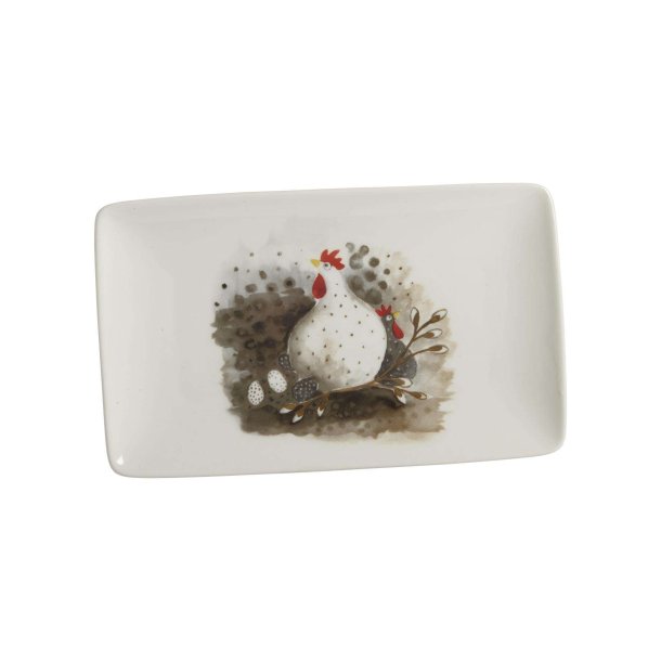 Plate Hen L.21cm, B.13cm