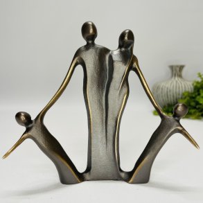 Med to brn - skulptur i gte bronze