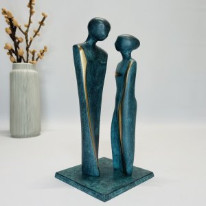 Forelsket par - skulptur i �gte bronze