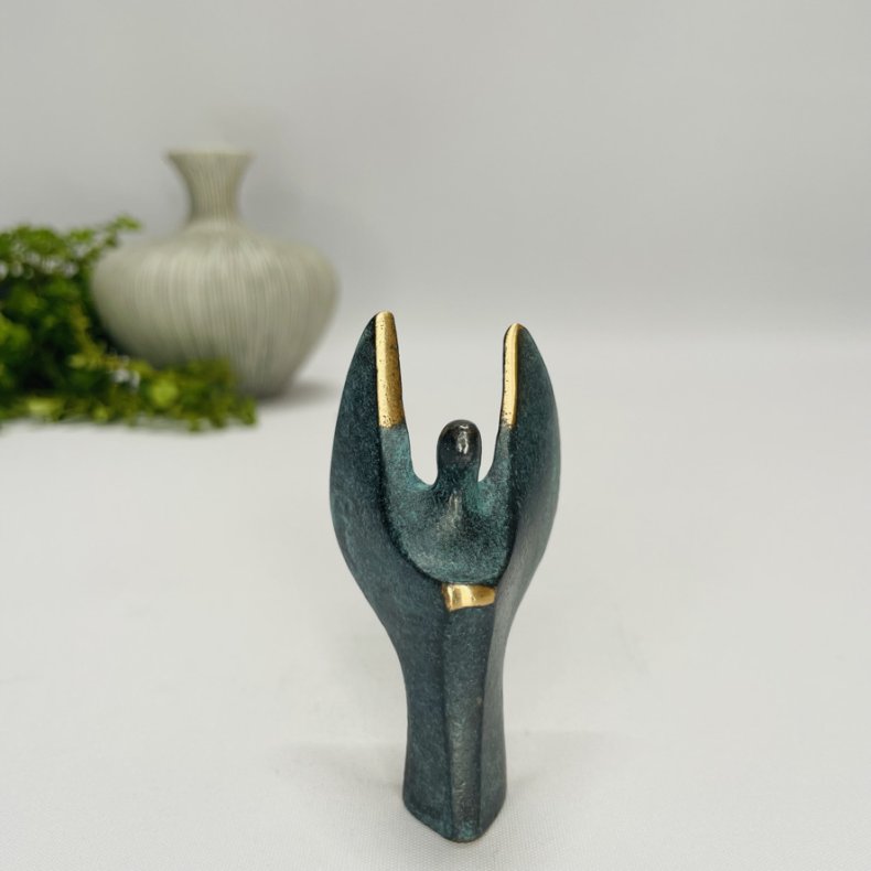 Mini engel - skulptur i gte bronze