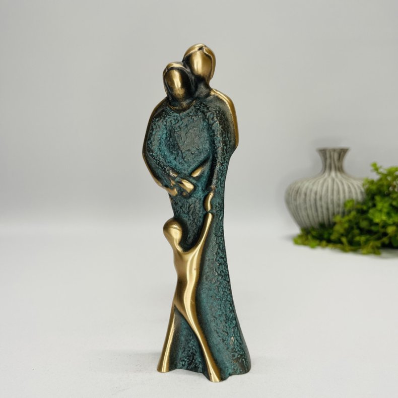 Familien - skulptur i gte bronze