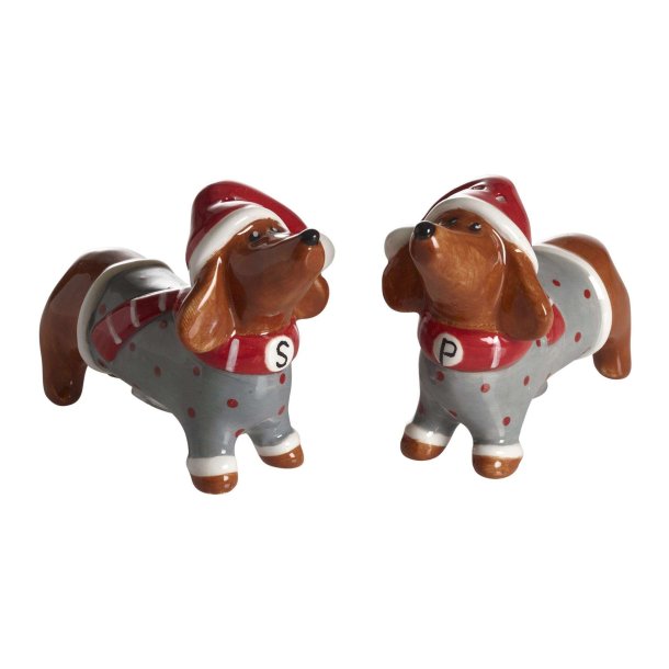 Salt and Pepper set, Dog Dusty H.7/L.9,2cm