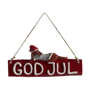 God Jul sign, dog Dusty L.18cm