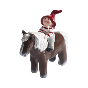 Tusse sitting on horse, H.8,5cm