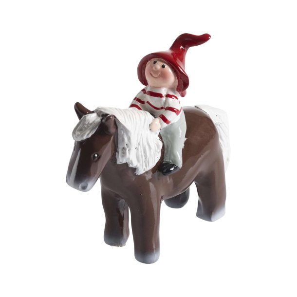 Tusse sitting on horse, H.8,5cm