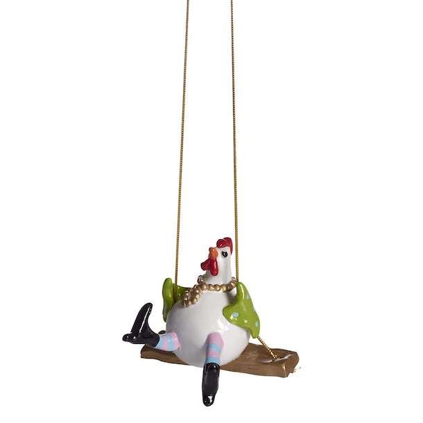 Hen, swings H.7cm