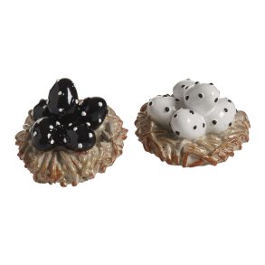 Egg white/black assort. �3,5cm