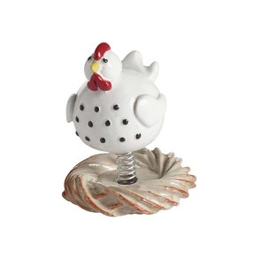 Hen rocking, white H.6,5cm