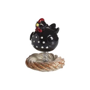 Hen rocking, black H.6,5cm