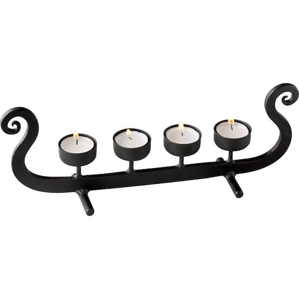 Viking ship wrought iron, black L.34cm