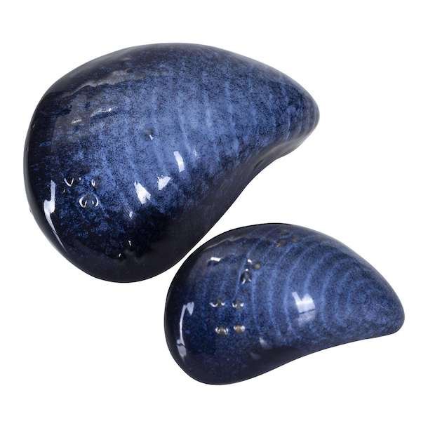 Sea mussels with pearl 2pcs, blue L.7-10cm