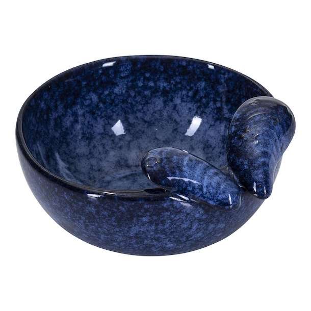 Bowl Sea mussels medium, blue 12cm