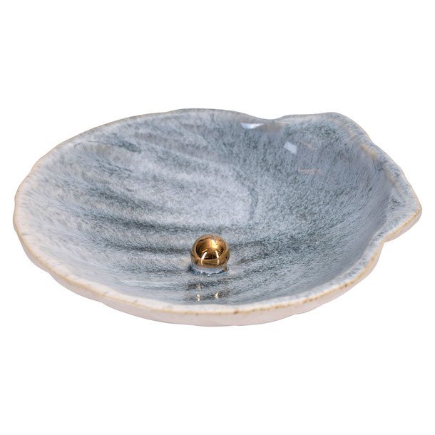 Scallop with golden pearl, large creme 10cm