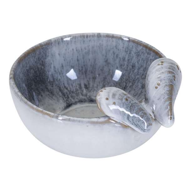 Bowl Sea mussels medium, creme 12cm