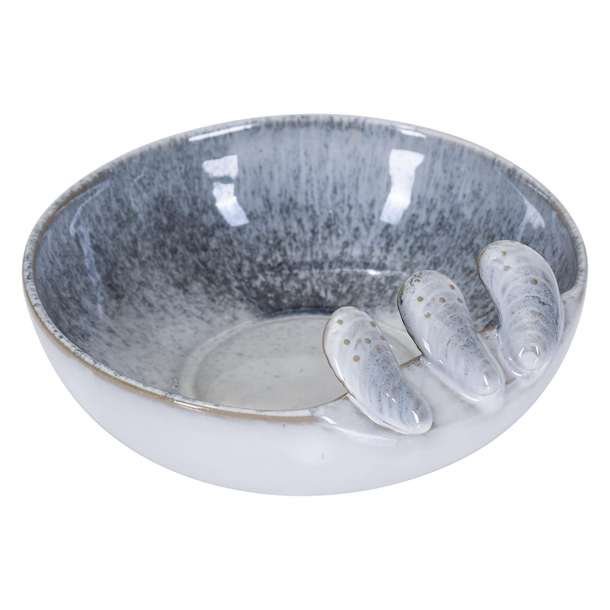 Bowl Sea mussels large, creme 19cm