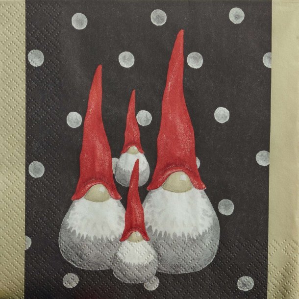 Paper napkin Santa High Hat black/beige 25x25cm