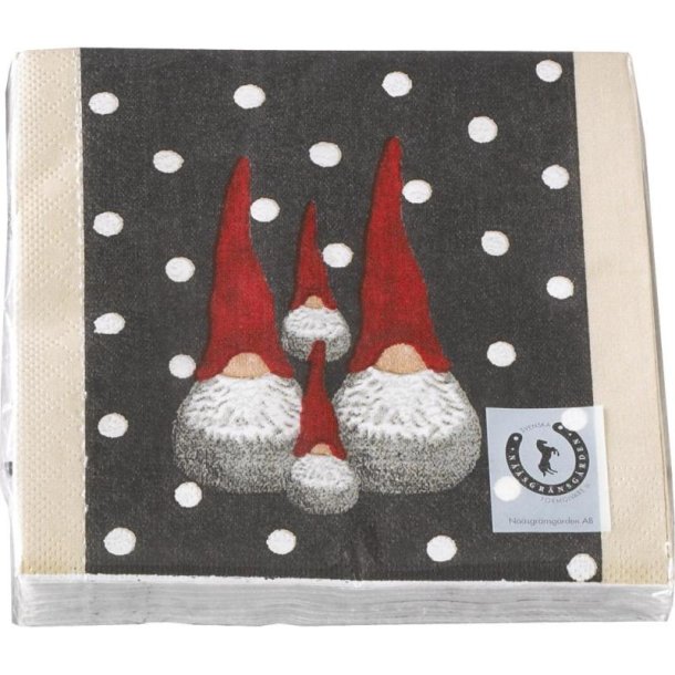 Paper napkins Santa High Hat black/beige 33x33cm