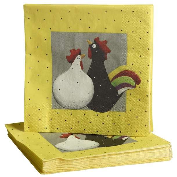 Paper napkins Hen &amp; Rooster 20 pcs 33x33cm