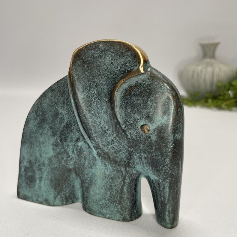 Elefant - skulptur i gte bronze