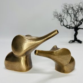 Elefanter - Mor & Barn - skulptur i gte bronze