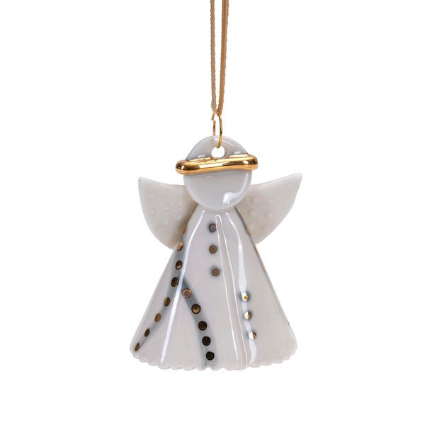 Angel Holly hanging, grey H.6cm