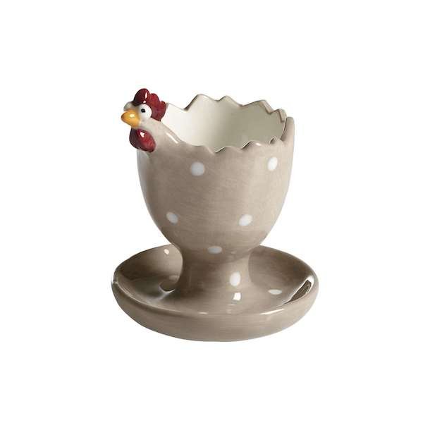 Egg cup Hen beige, H.9cm