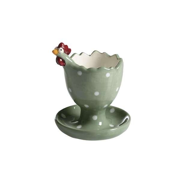 Egg cup Hen green, H.9cm