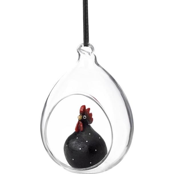 Glass ball Hen black H.11cm