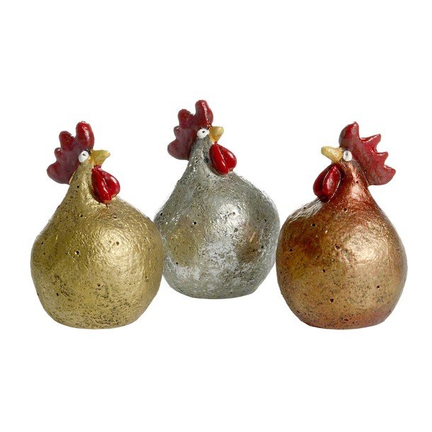 Hen metal 3pcs H.5,2cm