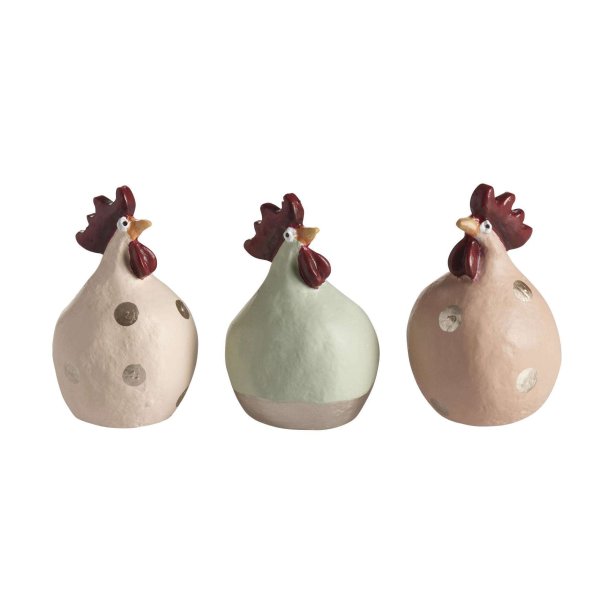 Hen Soft pudre, pistage, apricot 3pcs H.5,2cm