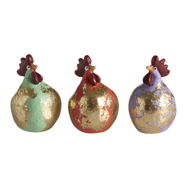 Hen Cloud mint, coral, lilac 3pcs H.5,2cm