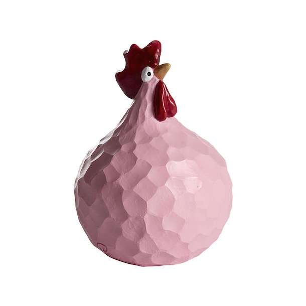 Hen Carved, pink H.9,6cm