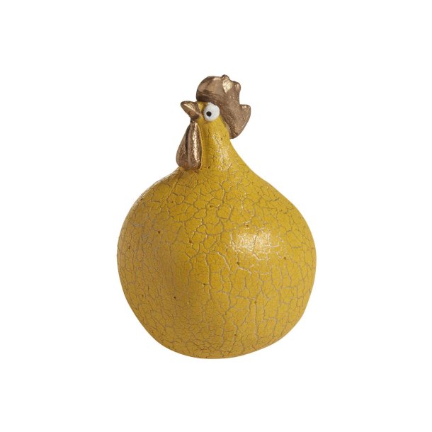 Hen Cracked yellow, H.9,6cm