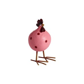 Hen Poppy with leg, pink H.7,6cm