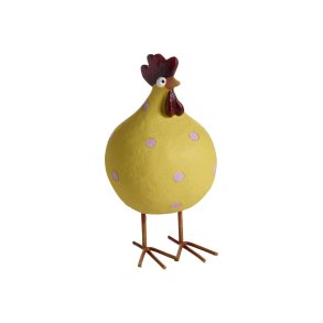 Hen Poppy with leg, yellow H.12,5cm