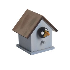 Walldecoration Blackbird Krax, blue H.9,5cm