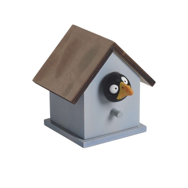 Walldecoration Blackbird Krax, blue H.9,5cm