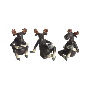 Elk on picnick, 3 pcs H.3,3-5cm