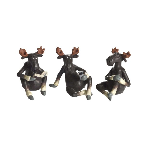 Elk on picnick, 3 pcs H.3,3-5cm
