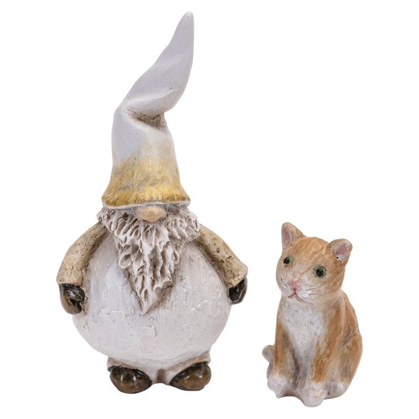 Santa Dante with cat 2pcs, H.3,1-6,6cm