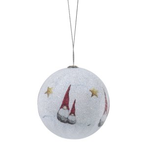 Christmas ornament Santa High Hat light grey frost, �7,5cm
