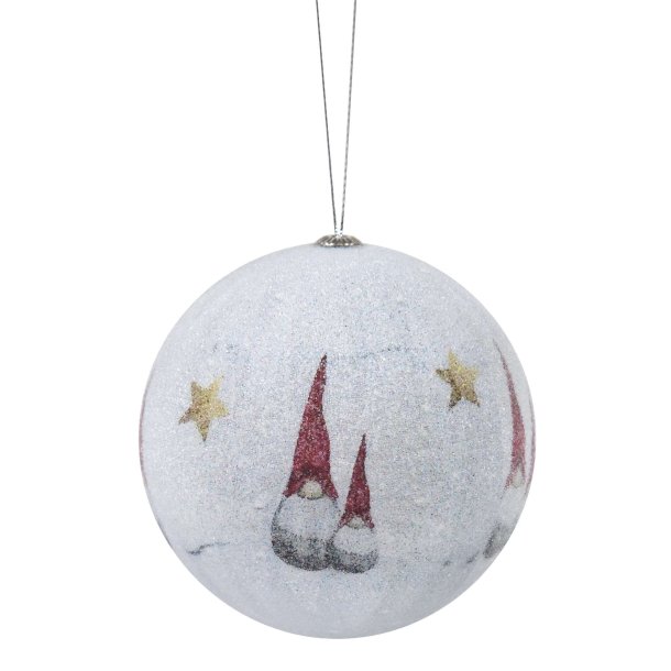 Christmas ornament Santa High Hat light grey frost, 10cm