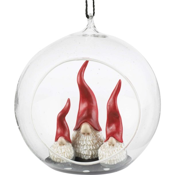 Glass ball Santa High Hat 3 santa H.12cm