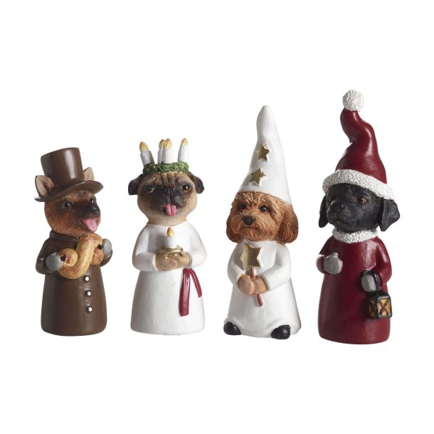 Lucia 4-pack, dogs H.6,5-8,5cm